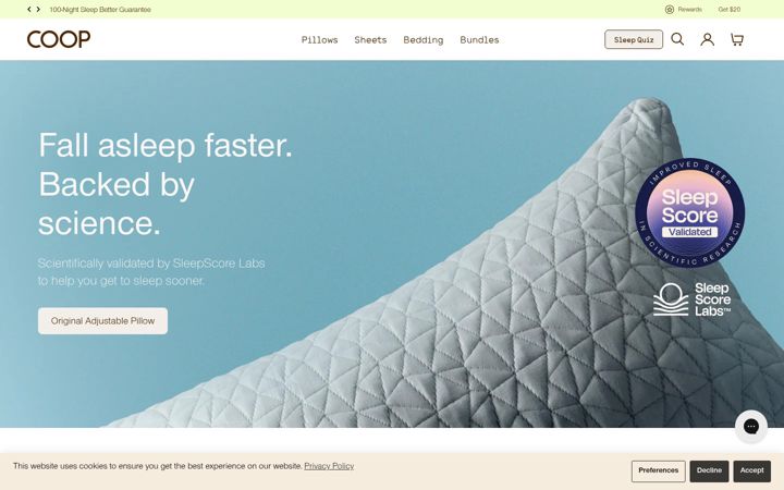 Captura de pantalla de coopsleepgoods.com