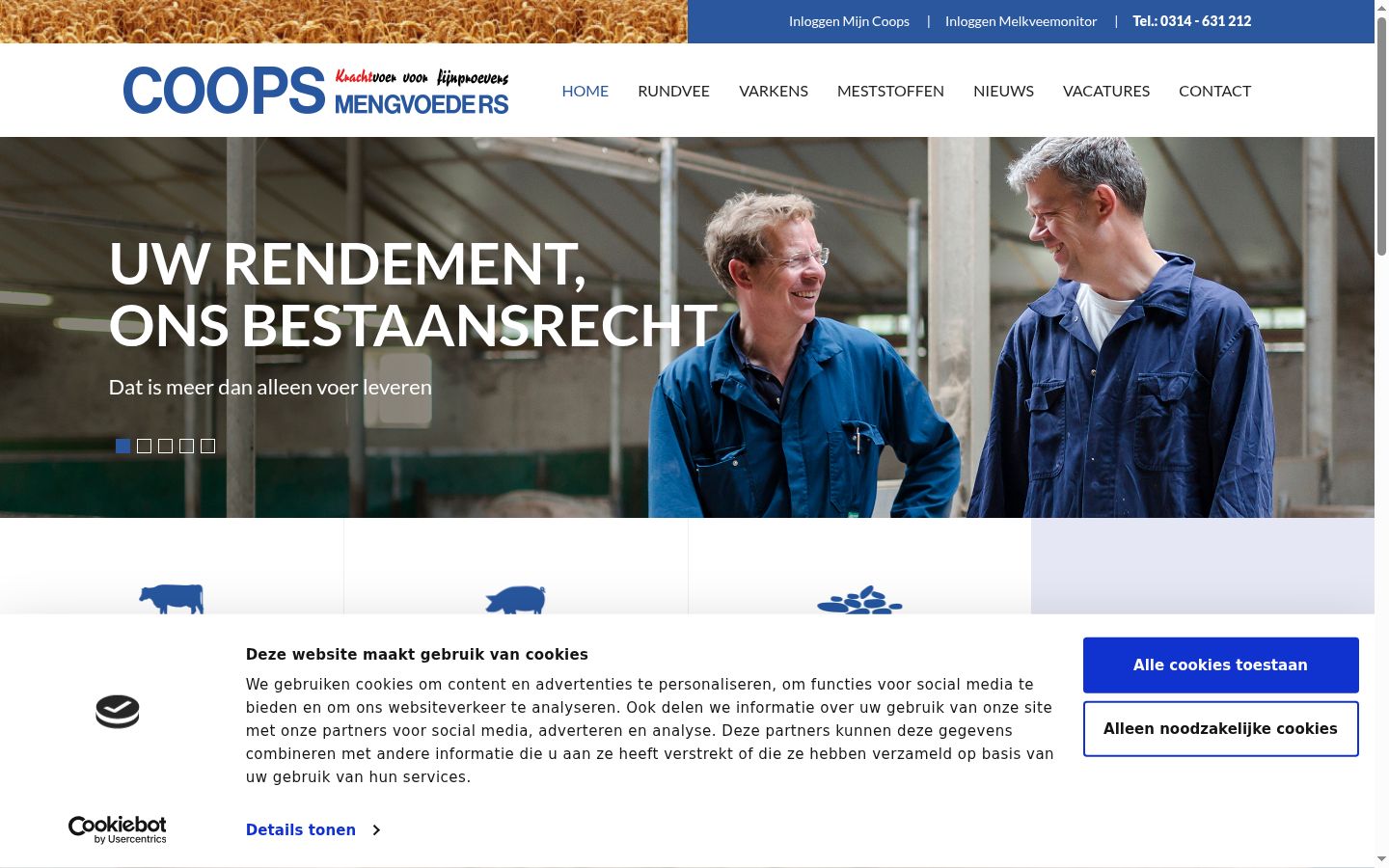 Screenshot des Einwilligungsbanners vor jeglicher Interaktion