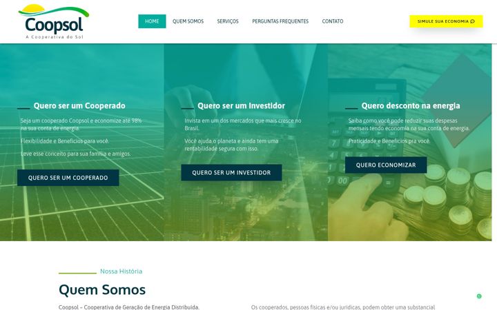 Snimka zaslona za coopsol.com.br