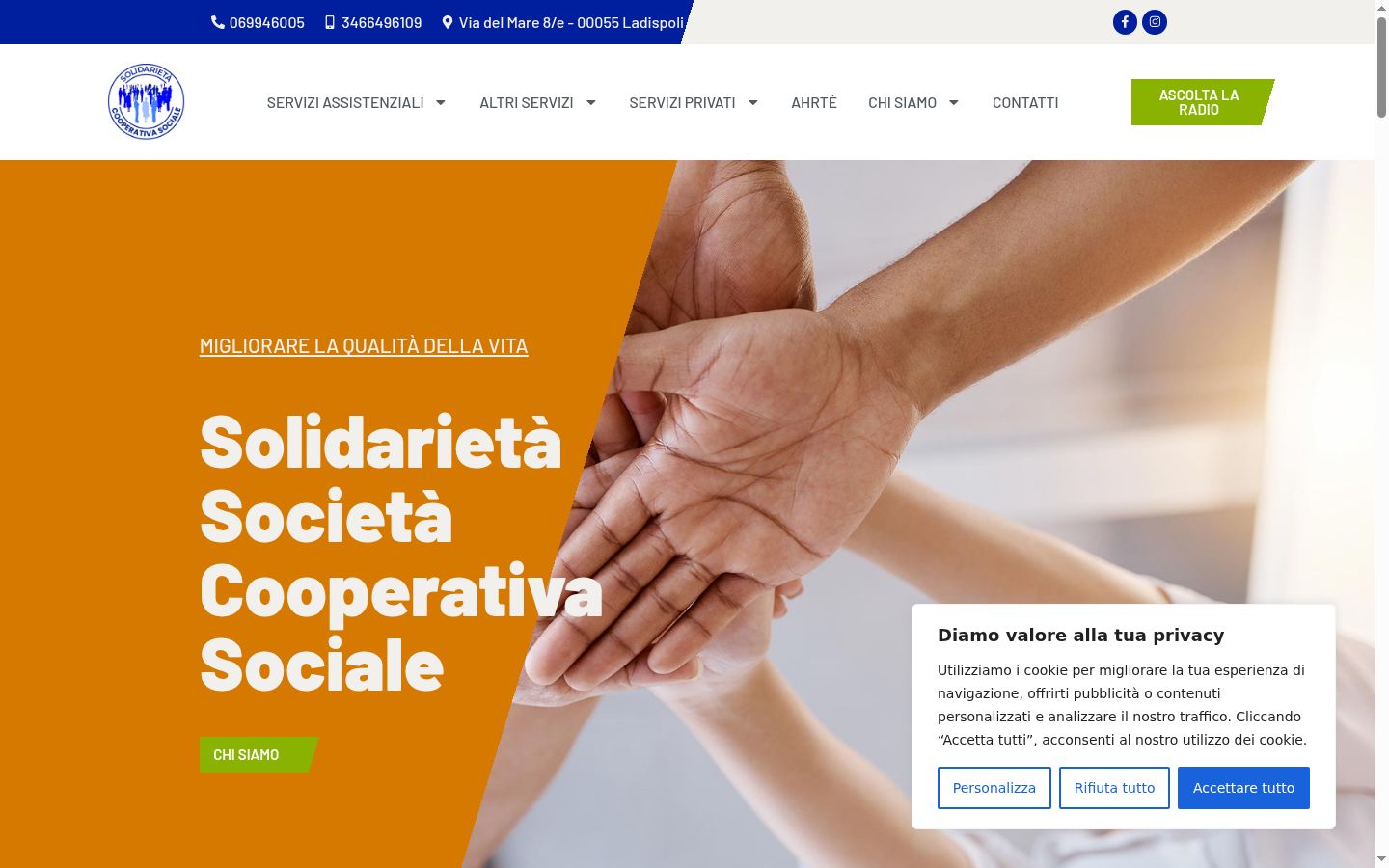 Captura de ecrã do banner de consentimento apresentado antes de qualquer interação