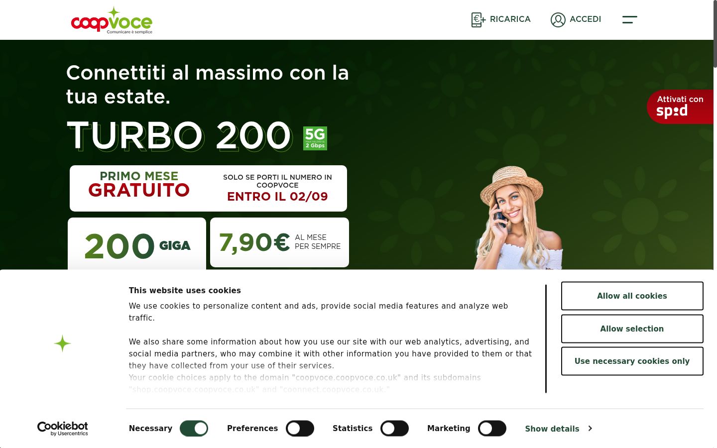 Captură de ecran a bannerului de consimțământ afișat înainte de orice interacțiune