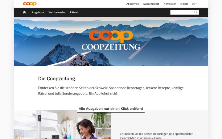 Screenshot of coopzeitung.ch
