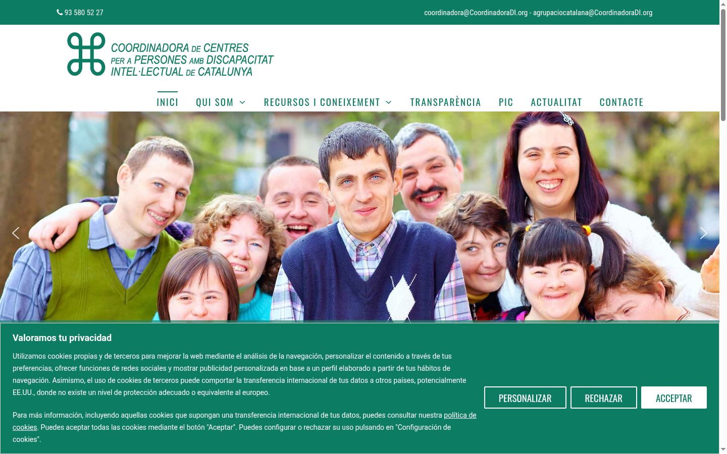 Screenshot del banner di consenso mostrato prima di qualsiasi interazione