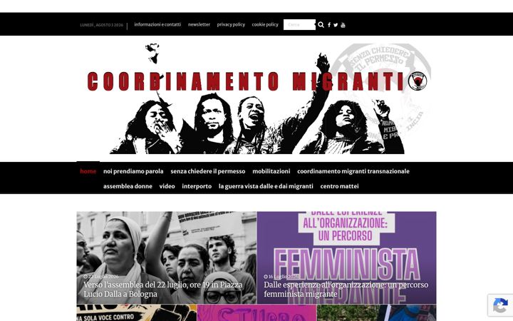 Screenshot of coordinamentomigranti.org