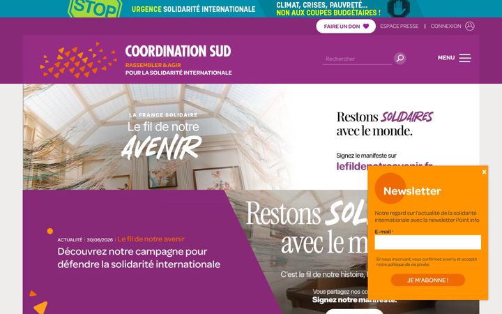 Kuvakaappaus sivustosta coordinationsud.org