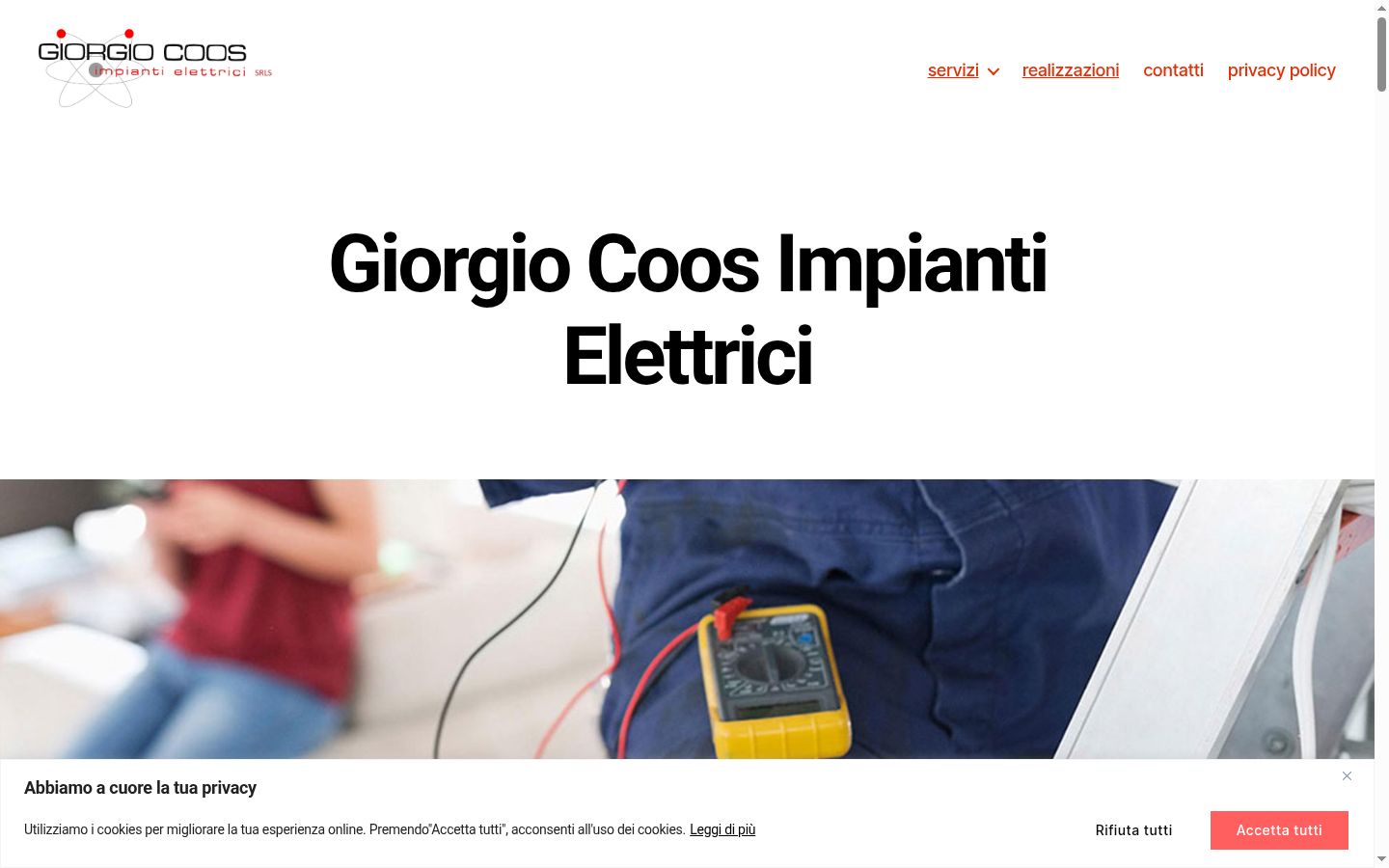 Screenshot del banner di consenso mostrato prima di qualsiasi interazione