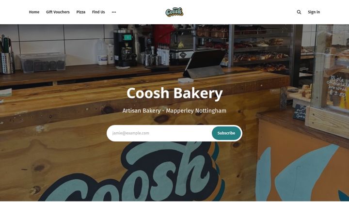 Screenshot ta' cooshbakery.co.uk