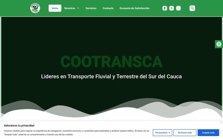Screenshot van cootransca.com.co