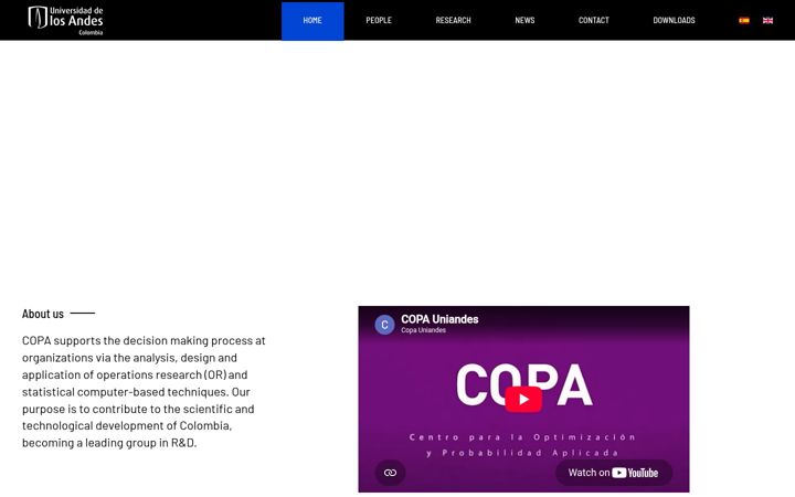 Snímek obrazovky copa.uniandes.edu.co