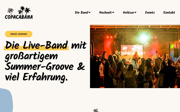 Screenshot of copacabana.band