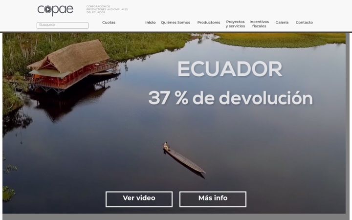 Screenshot of copae.ec