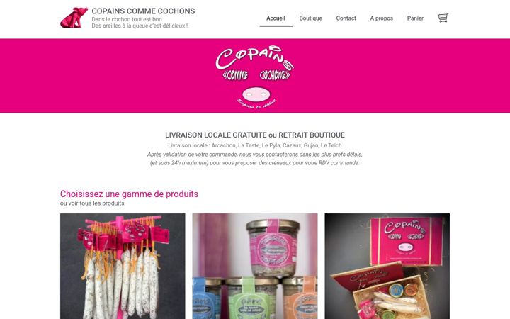 Snimka zaslona za copains-cochons.fr