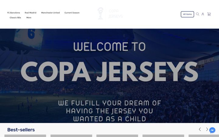 Ekrānuzņēmums no copajerseys.com