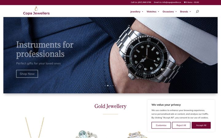 Screenshot of copajewellers.ie