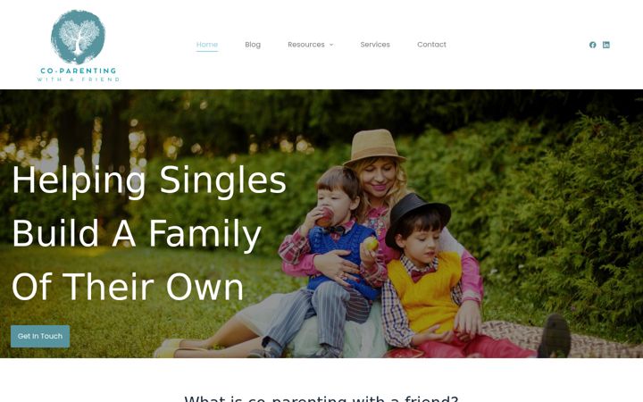 Screenshot of coparentingwithafriend.co.uk