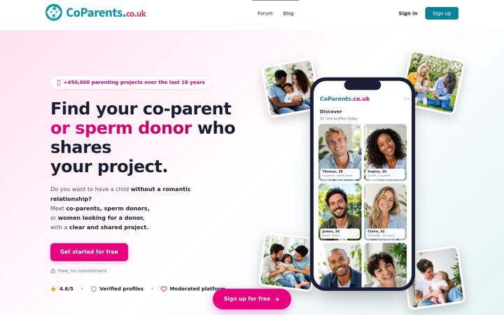Screenshot ta' coparents.co.uk