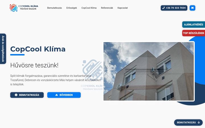Screenshot of copcoolklima.hu
