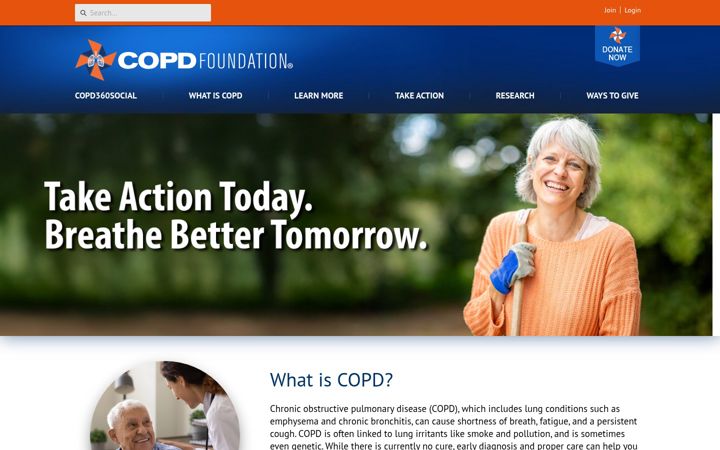 Screenshot του copdfoundation.org