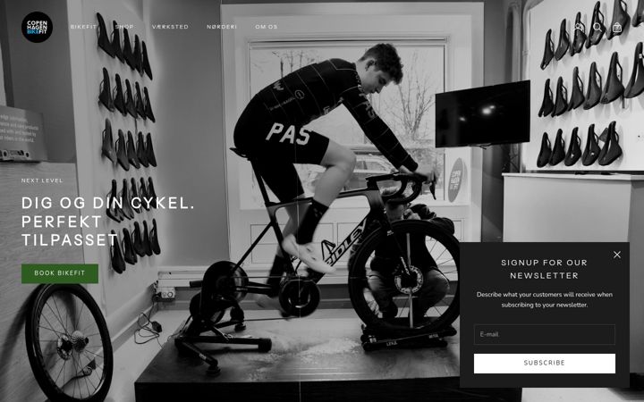 Captura de pantalla de copenhagenbikefit.dk