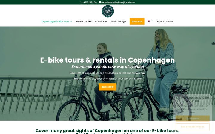 Screenshot of copenhagenebiketours.com