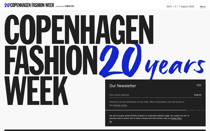 Screenshot of copenhagenfashionweek.com