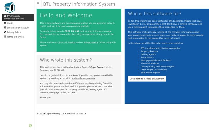 Screenshot of copeproperty.co.uk