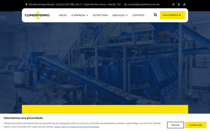 Captura de ecrã de coperferro.com.br