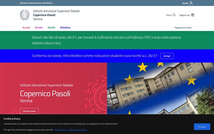 Posnetek zaslona copernicopasoli.edu.it