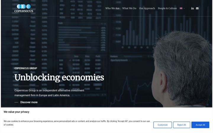 Skärmbild av copernicusgroup.eu