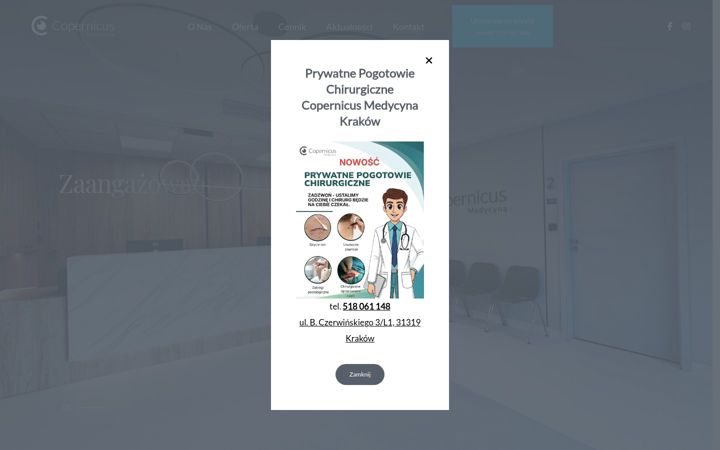 Screenshot of copernicusmedycyna.pl