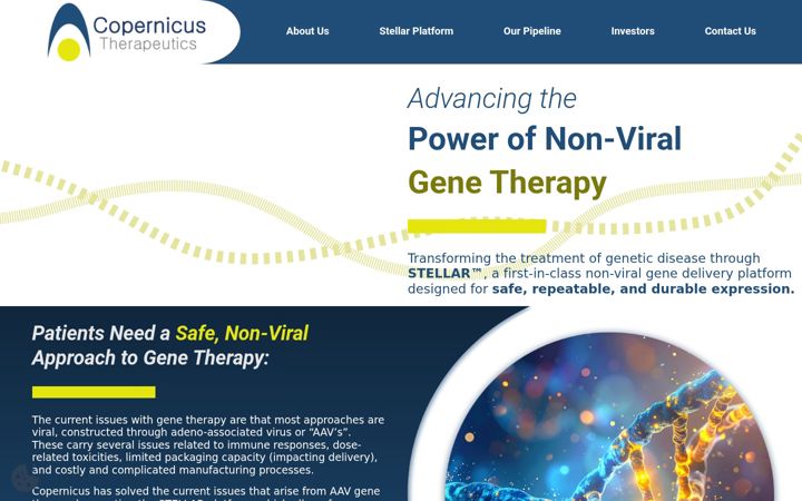 Screenshot of copernicustherapeutics.com