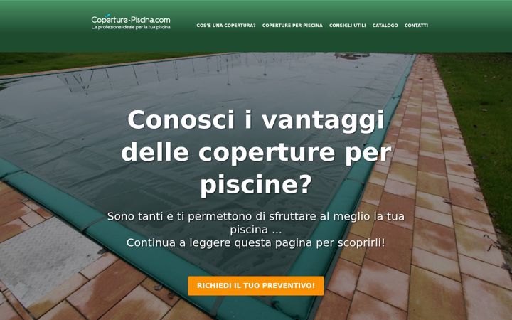 Snimka zaslona za coperture-piscina.com