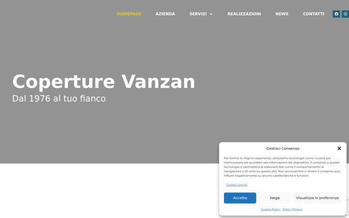 Screenshot of coperture-vanzan.it
