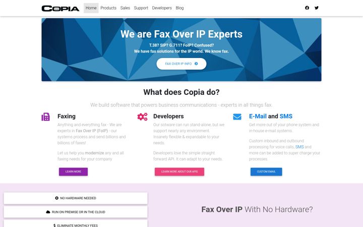 Screenshot of copia.com