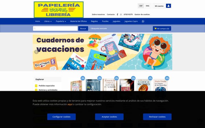 Screenshot of copialpapeleria.com