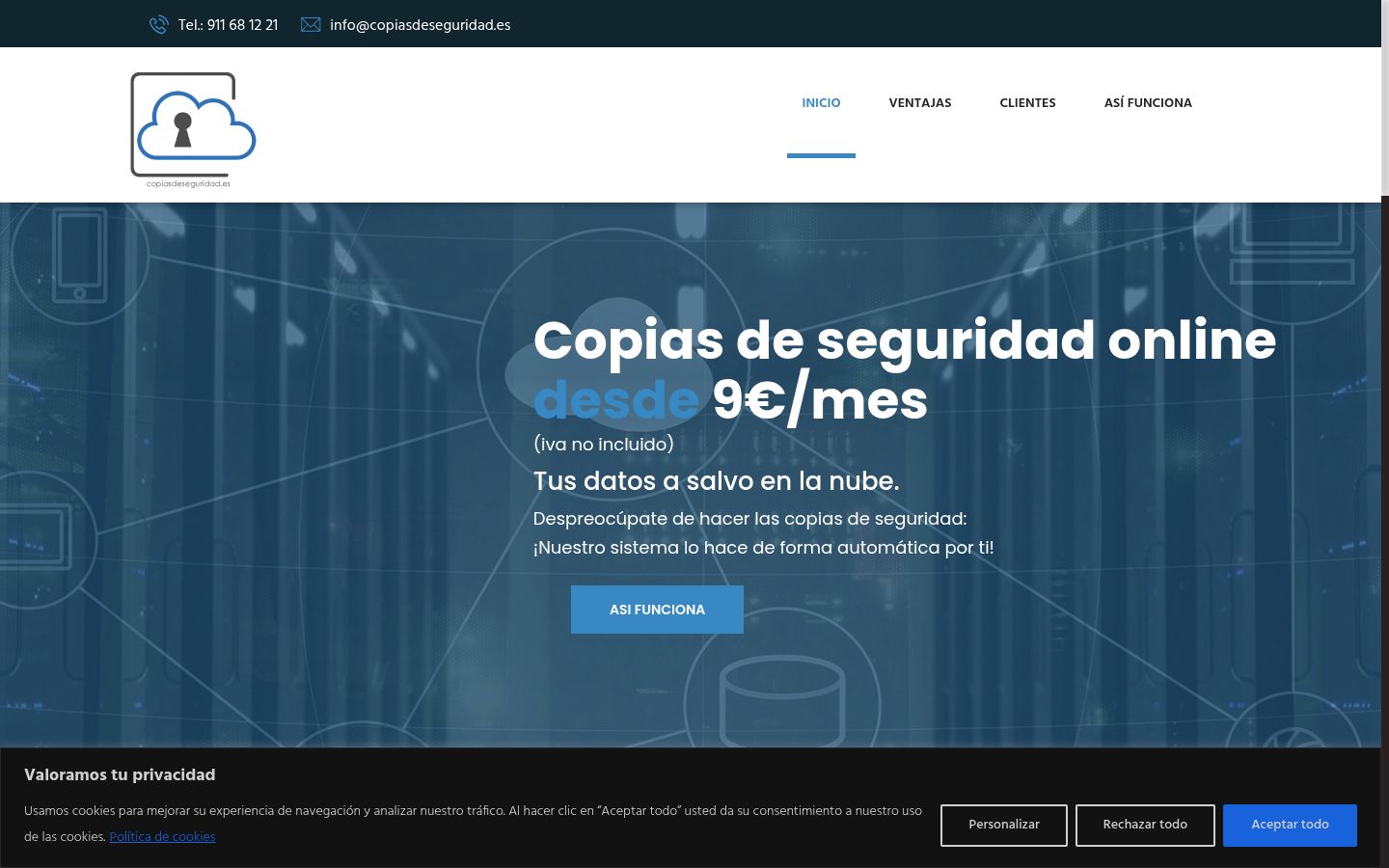 Screenshot of the consent banner shown before any interaction