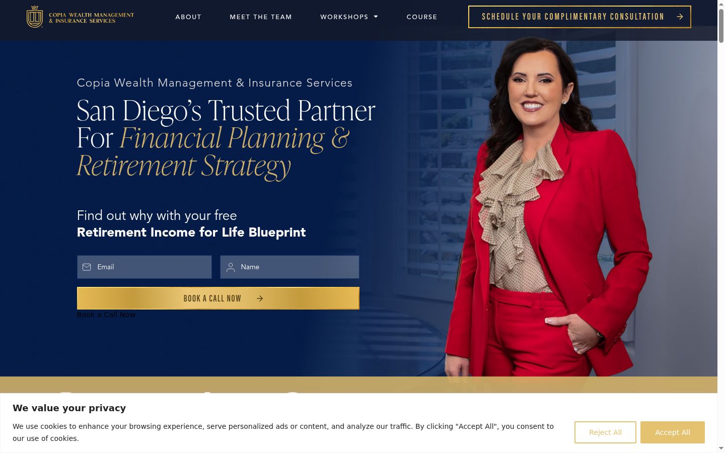 Screenshot of the consent banner shown before any interaction