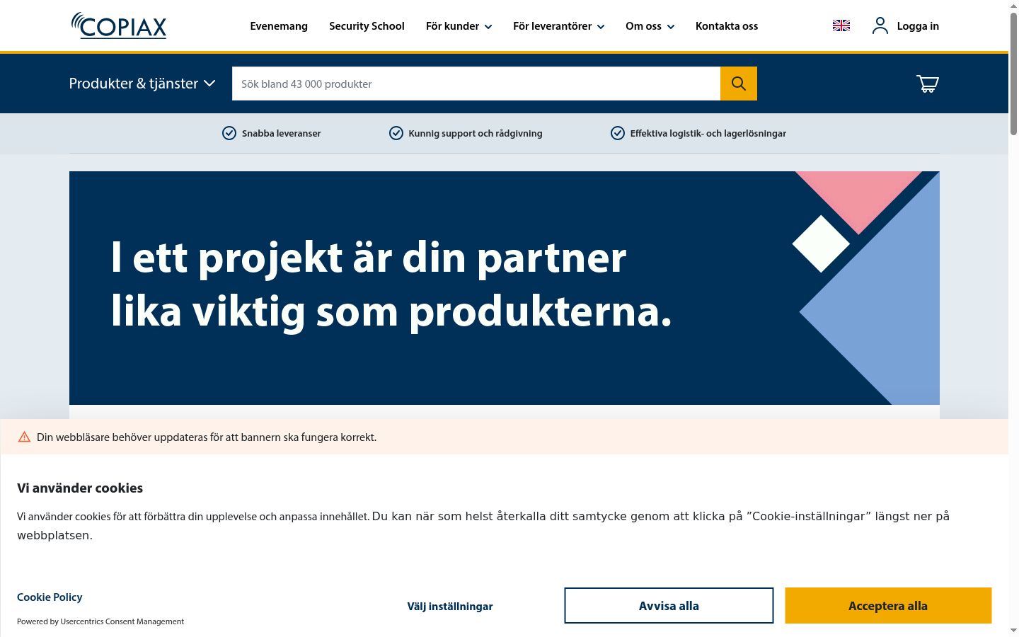 Screenshot of the consent banner shown before any interaction