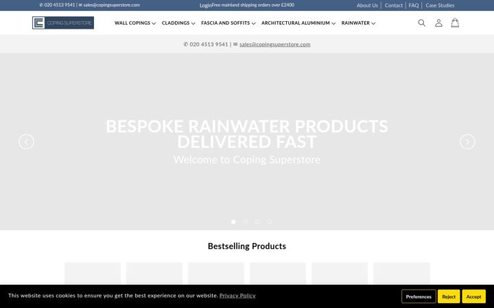 Screenshot of copingsuperstore.com