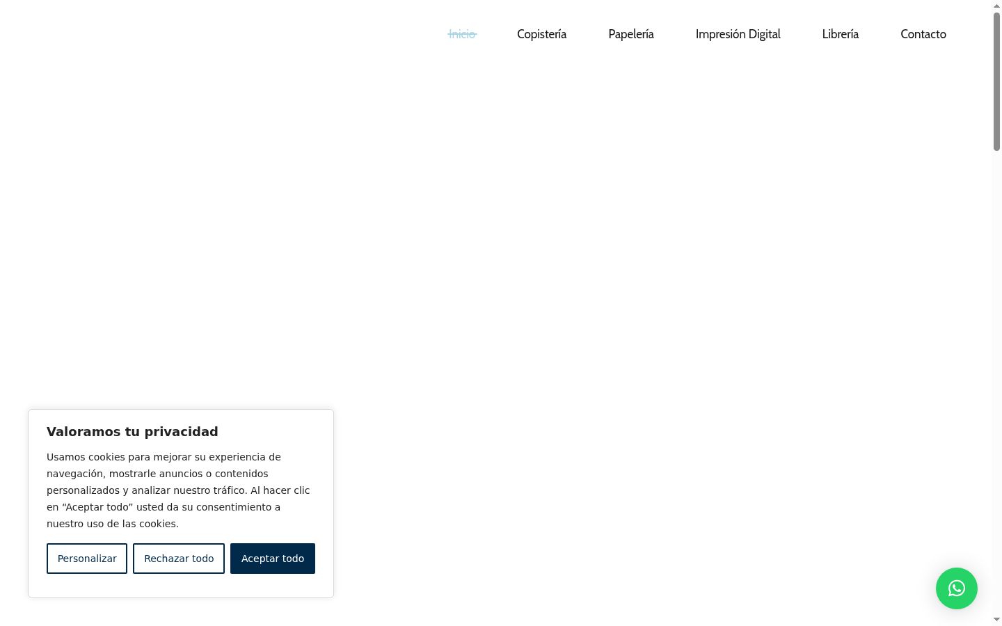 Captura de ecrã do banner de consentimento apresentado antes de qualquer interação