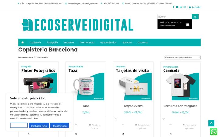 Screenshot of copisteriabarcelona.es