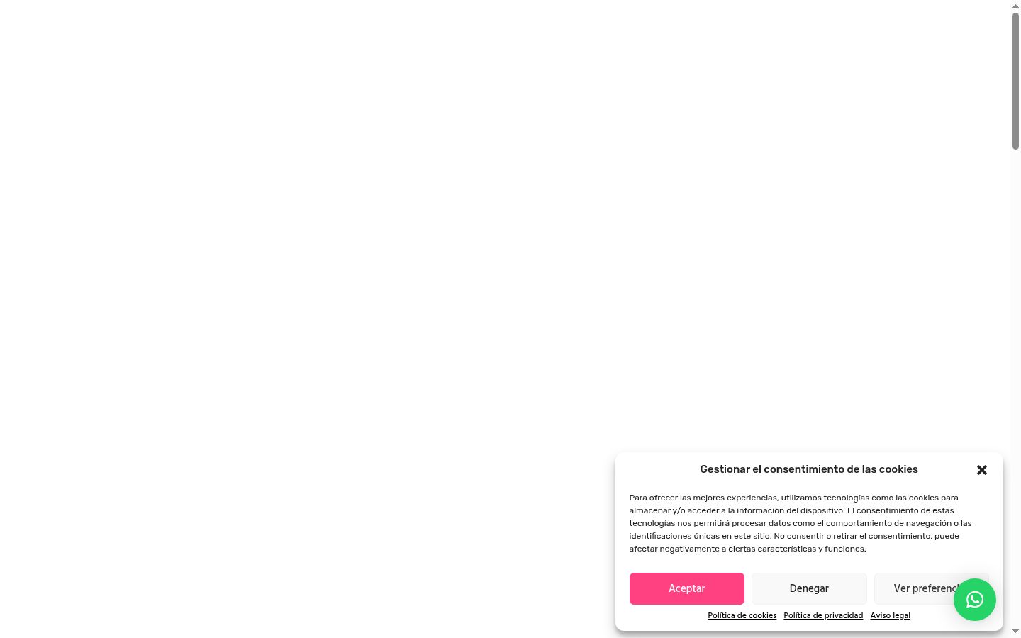 Captura de ecrã do banner de consentimento apresentado antes de qualquer interação