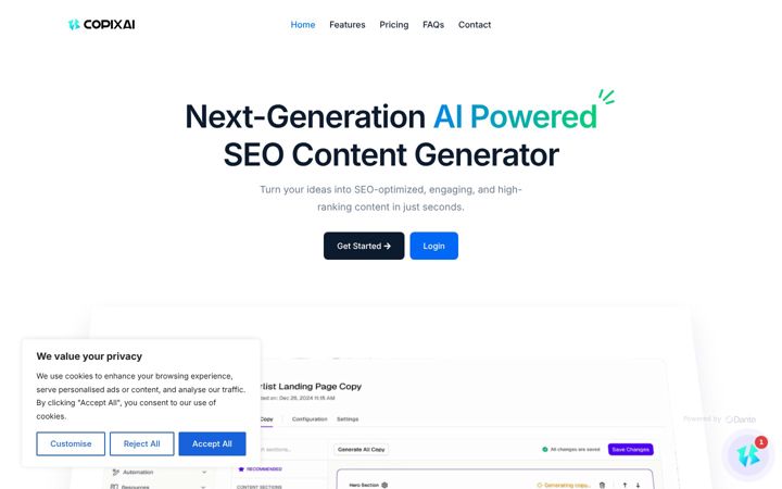 Screenshot of copixai.com