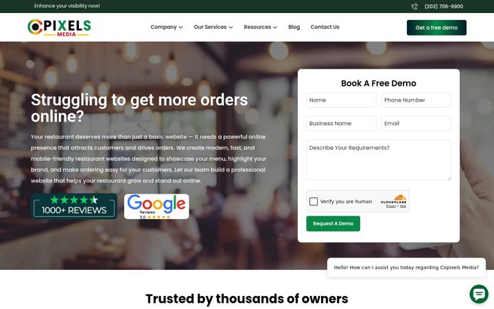 Screenshot of copixels.com