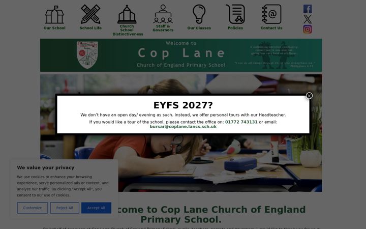 Screenshot of coplaneprimary.co.uk