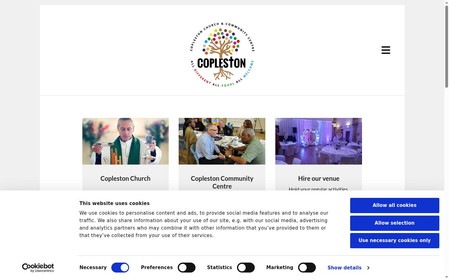 Screenshot del banner di consenso mostrato prima di qualsiasi interazione