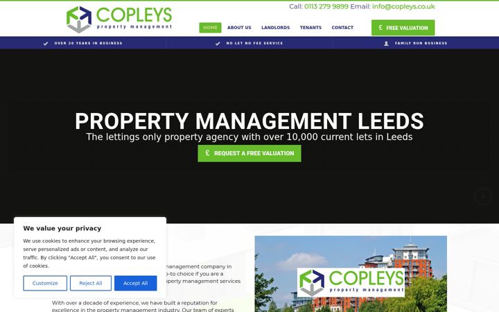 Screenshot of copleys.co.uk