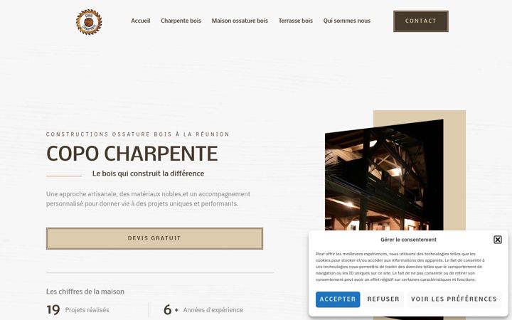 Screenshot of copo-charpente.re
