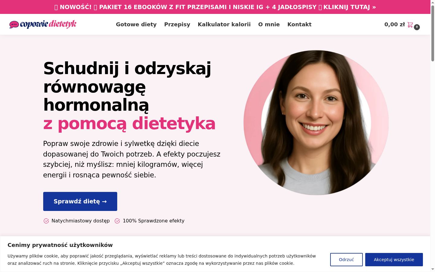 Captura de ecrã do banner de consentimento apresentado antes de qualquer interação