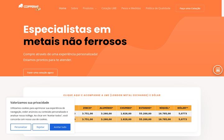 Captura de ecrã de copperaf.com.br